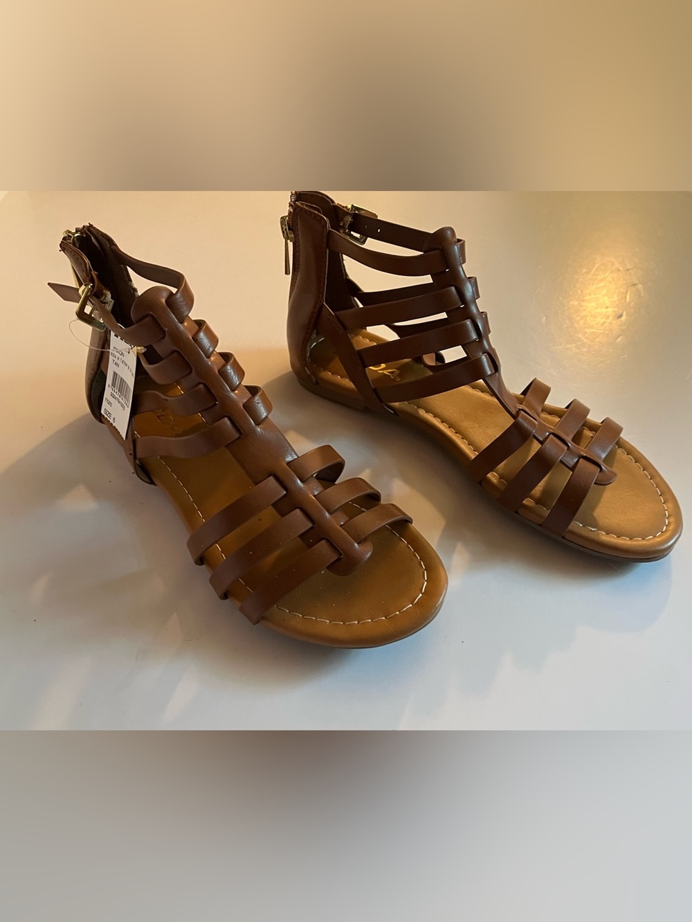 NWT Tilly’s - Gladiator Sandals - Cognac - Women’s Size 6